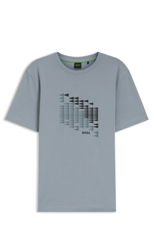 Stretch-cotton T-shirt with print