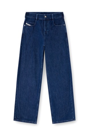 DIESEL Unisex relaxed fit jeans hlače - 1997 D-Enim 0DBDX Modra - Dark Blue 5