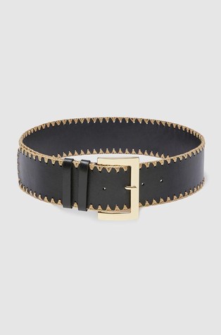 Wide leather belt