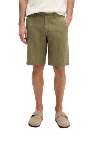Regular fit linen chino shorts