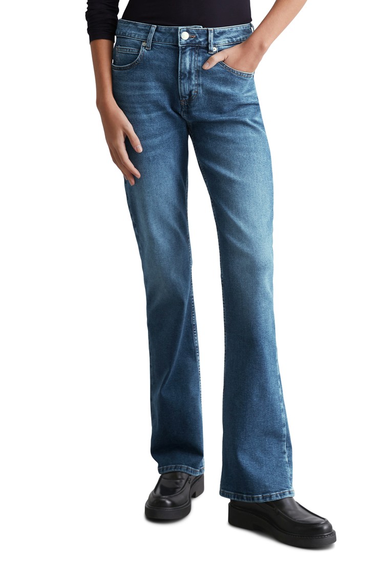 MARC O'POLO Kiruna zvončaste jeans hlače iz mešanice organskega bombaža Modra - Blue 