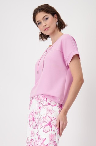 MONARI Short sleeved sweatshirt with drawstring Pink 2