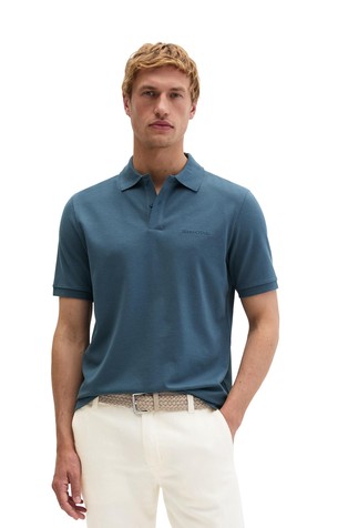 Slim fit cotton-blend short-sleeved polo