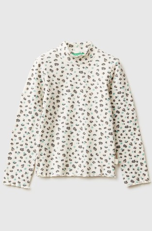 Slim fit majica z dolgimi rokavi in vzorcem