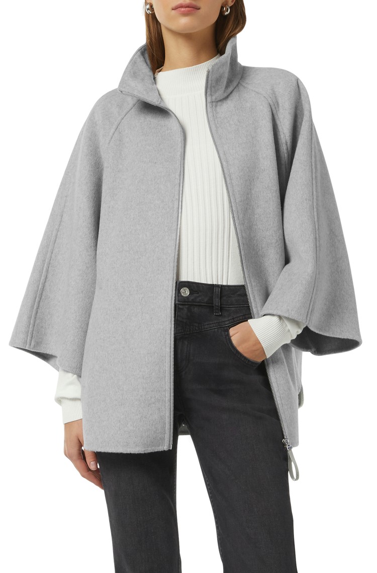 COMMA Wool blend cape in a loose fit Grey 