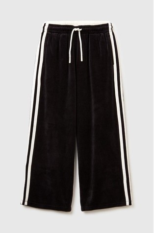Plišasta trenirka s širokimi hlačnicami