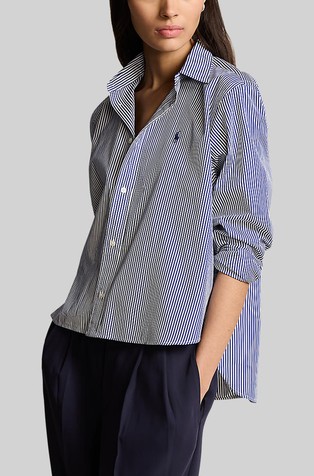 Oversize fit črtasta bombažna srajca