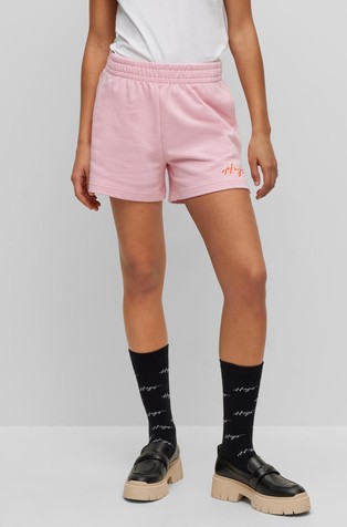 Regular-fit shorts in cotton terry with graffiti-style logo