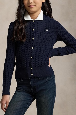 Mini-Cable Cotton Cardigan