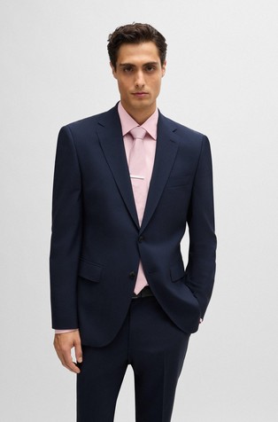 Regular-fit jacket in stretch virgin wool