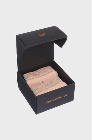 EMPORIO ARMANI Gift set of two pairs of lurex jacquard logo socks Pink 2