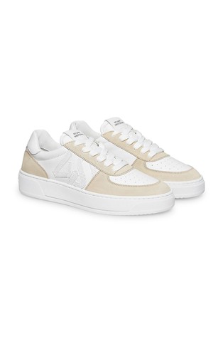 STUART WEITZMAN SW monogram usnjene superge Bela - White / Light Beige 2