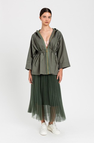 Platnena jakna s kapuco