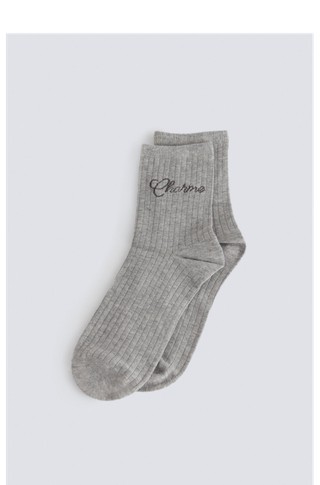 Ribbed word socks