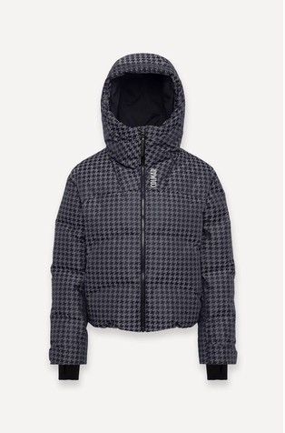 Smučarska puhovka s pepita vzorcem