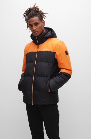 BOSS Water-repellent down jacket with logo details | Emporium