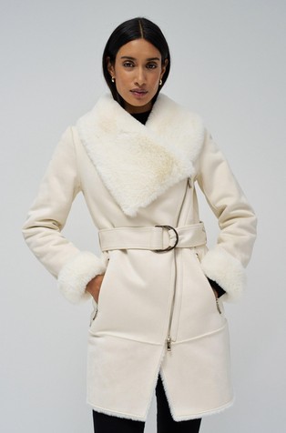 Diana sheepskin effect coat