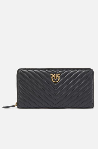 Zip-around wallet in nappa leather