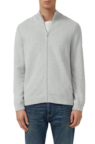 Pletena bombažna jopa s povišanim ovratnikom