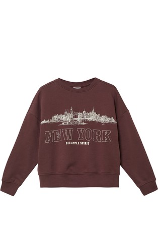 Oversized pulover z velikim potiskom