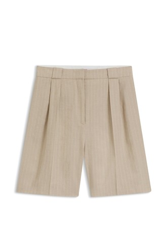 Relaxed-fit shorts in a pinstripe cotton blend