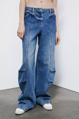 Relaxed fit bombažne jeans hlače