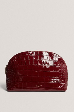 Lakasta kozmetična torbica z vzorcem krokodilje kože