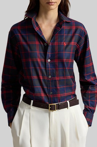 Relaxed fit Plaid Cotton Twill Shirt