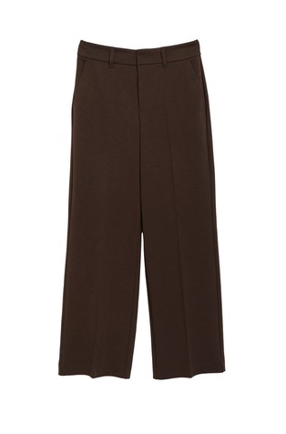 Structured wide-leg pants with a high rise