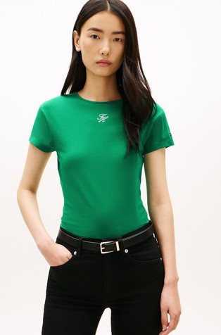 Slim fit logo majica s kratkimi rokavi iz jerseya