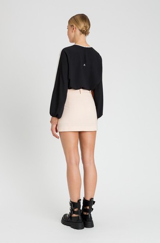 TWINSET Pulover s kontrastnimi črtami Oranžna - Mul.Nero/Macaroon/Chantilly 2