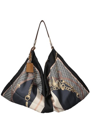 Large printed hobo bag
