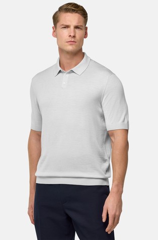 Knitted Merino Wool Polo Shirt