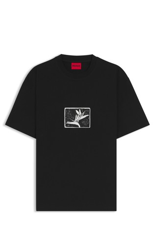 Relaxed-fit T-shirt in cotton with artwork and logo
