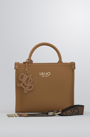 Small tote bag with logo charm