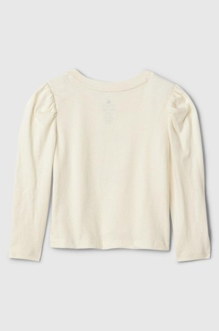 GAP Gap logo majica z dolgimi rokavi za malčice Bež - Ivory Frost 2