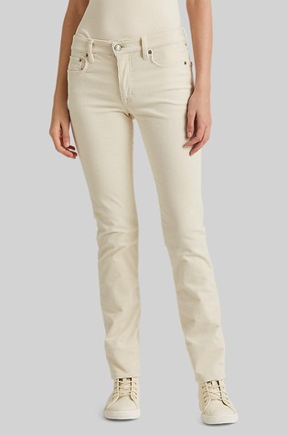 Stretch Corduroy Mid-Rise Straight Pant