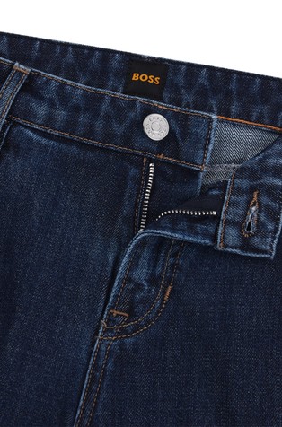 HUGO BOSS Slim fit jeans hlače z rahlo spranim videzom Modra - Blue 2