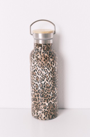 Leopard print metal bottle