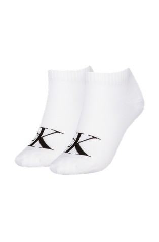 Paket 2 parov monogram nizkih nogavic iz bombažne mešanice