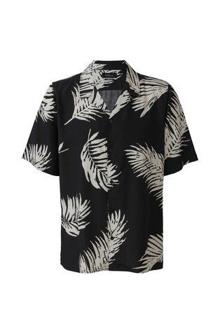 S.OLIVER Short-sleeved viscose blend shirt Black / White 4
