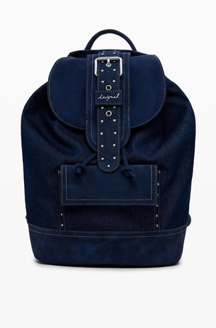 Medium convertible denim bucket backpack