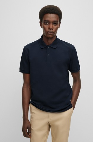 Organic-cotton polo shirt with embroidered logo