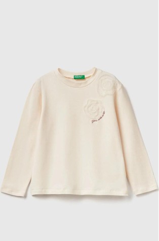 Bombažna majica z aplikacijo iz tila