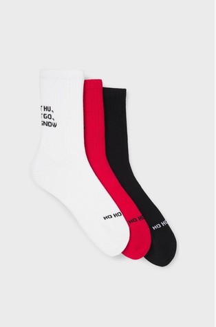 Three-pack of short-length socks in cotton-blend