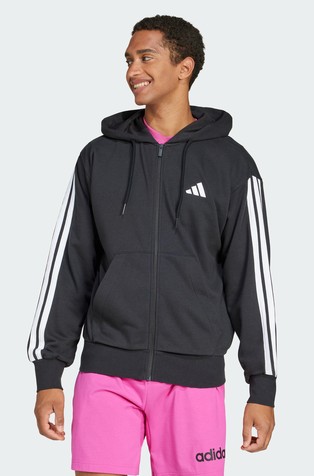 Essential 3-Stripes jopa s kapuco in frotirano notranjostjo