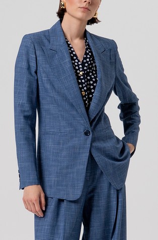 Regular fit suknjič s karirastim vzorcem