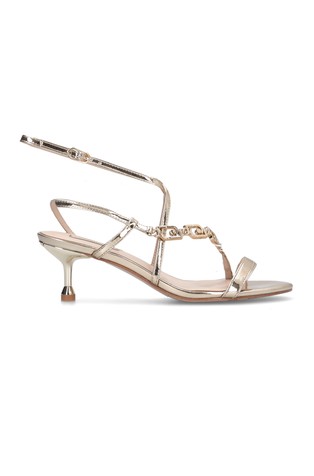 Metallic faux-leather sandals