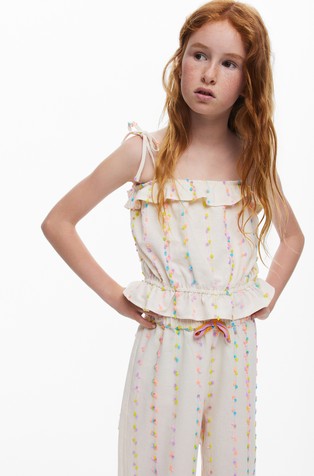 Majica z naramnicami in cofki