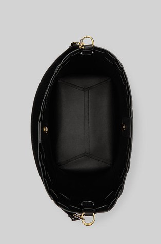 RALPH LAUREN Woven Medium Adley Shoulder Bag Black 4